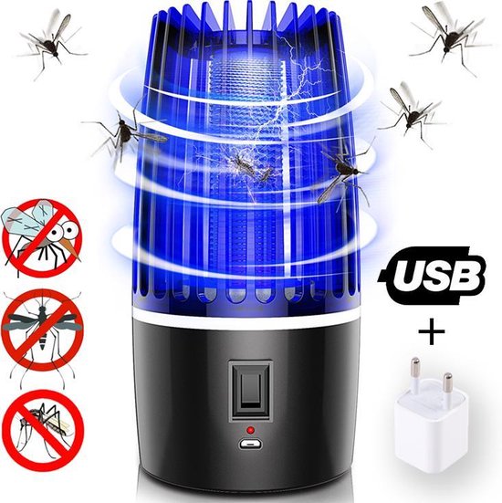TribeTek - 2 in 1 Muggenlamp + Stekker - 4000 mAh ingebouwde batterij - Oplaadbaar - Nachtlamp - Muggenvanger - Insectenlamp - Insectenvanger - Mosquito Killer - Anti muggen - Muggenzuiger