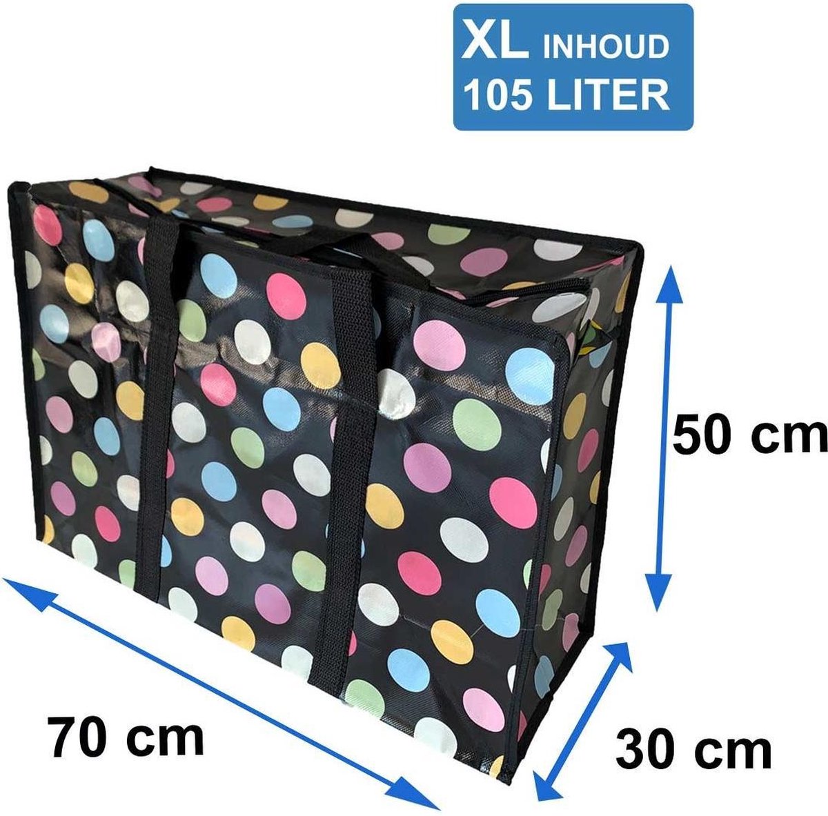 Sac de Rangement Mega XXL - De Snuffelaar® Happy Color - Mix - 70x55x22cm  avec