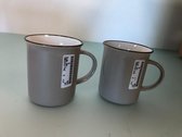 Beige mokken 2 stuks