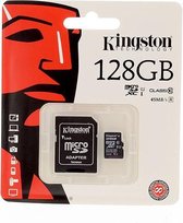Kingston microSD kaart 128 GB + SD Adapter
