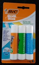 Bic glue stick 3 x 8 gram - handig mee te nemen in etui - school lijmstift - 3 lijmstiften 100% gerecycled houder