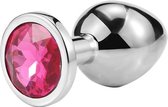 ToySecrets - Aluminium buttplug met rosé diamant - Medium