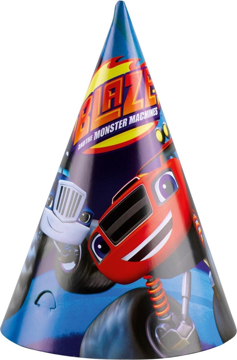 Blaze en de Monsterwielen Feesthoedjes 8 stuks