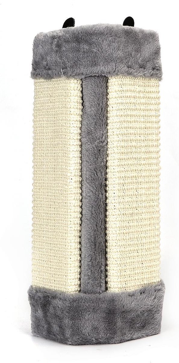 Nobleza Krabplank Kat - Hoekmodel Krabmat - Voor Muur, Bank en Meubels - 40 x 25 cm - Grijs