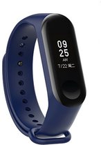 Siliconen Smartwatch bandje - Geschikt voor  Xiaomi Mi band 3 / 4 siliconen bandje - donkerblauw - Horlogeband / Polsband / Armband