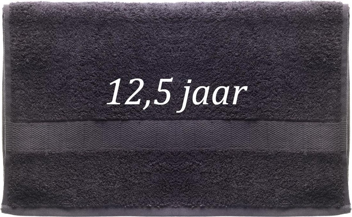 Handdoek - 12,5 jaar - 100x50cm - Grijs