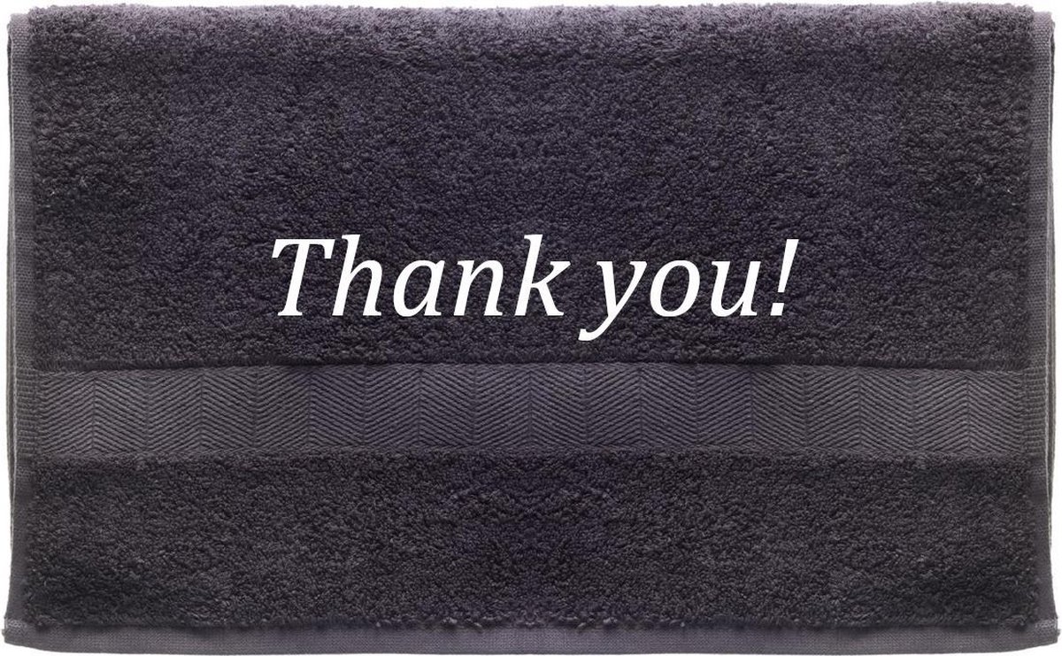Handdoek - Thankyou - 100x50cm - Grijs