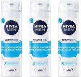 Nivea Men Sensitive Cool Scheergel 0% Alcohol – Voordeelverpakking 3 x 200 ml