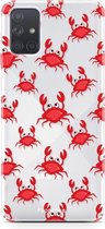 Fooncase Hoesje Geschikt voor Samsung Galaxy A51 - Shockproof Case - Back Cover / Soft Case - Crabs / Krabbetjes / Krabben