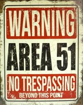 Wandbord - Warning Area 51