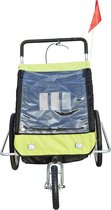 Kinderfietskar en wandelwagen 2-in-1/ Jogger Groen/Zwart