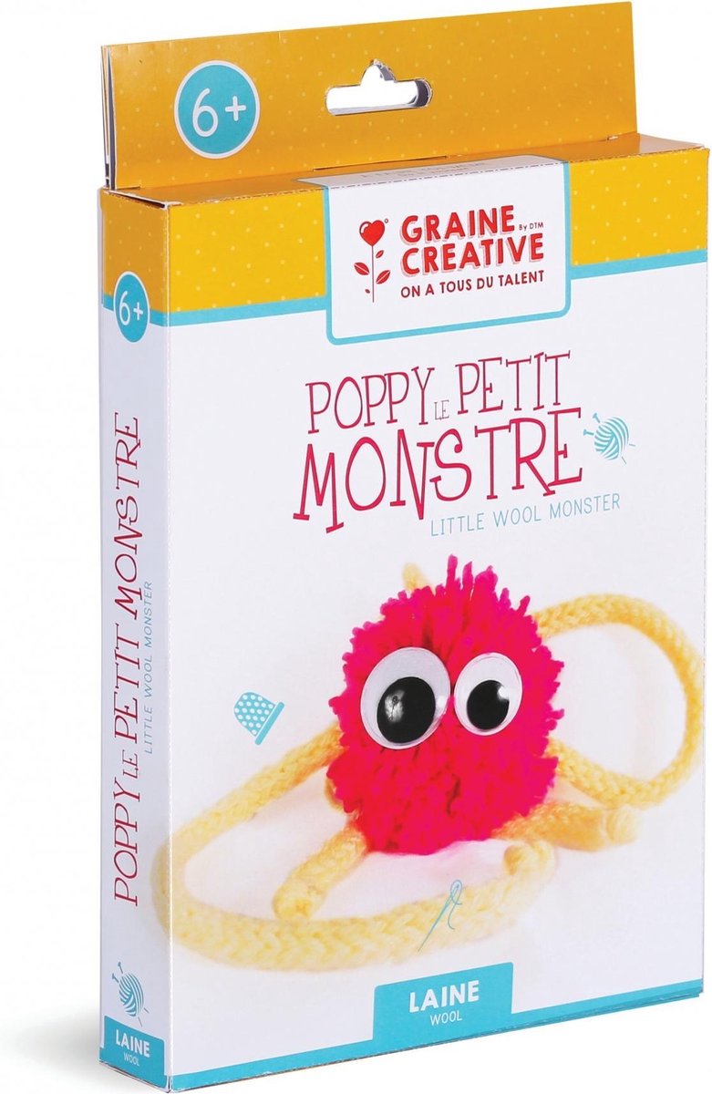 Graine Creative KIT LAINE POMPON & TRICOTIN POPPY