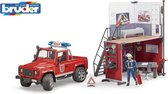 Bruder Brandweergarage met LR Defender en brandweerman - 62701
