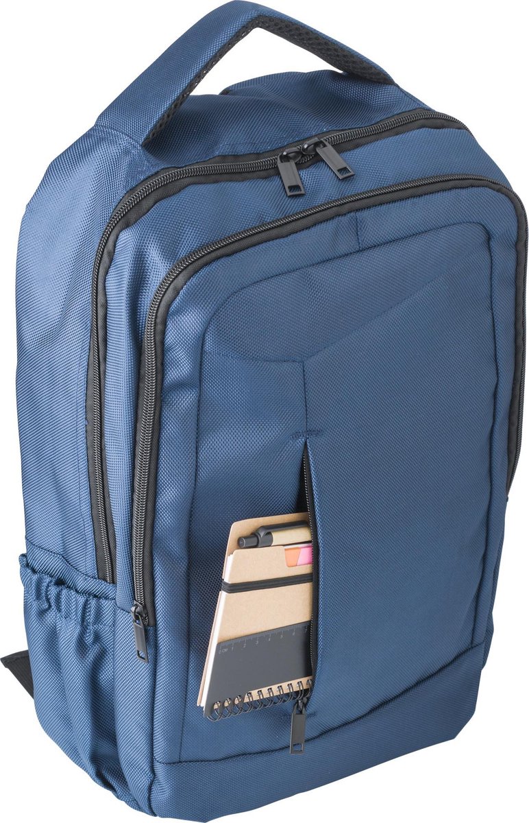 Rugzak Rugtas Backpack Back to School 15 inch Chromebook, Laptop vak - Blauwe Uitvoering