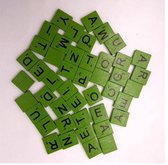 100 stuks houten letters groen