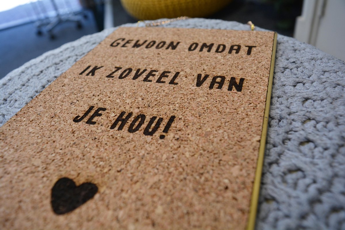 Gouden Frame Wanddecoratie "Gewoon omdat ik zoveel van je hou!" - Quote