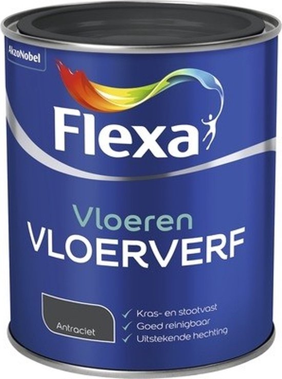 Afbeelding van Flexa Vloerverf - Antraciet - 750 ml