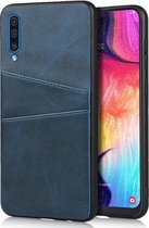 Card Case voor Samsung Galaxy A70 | PU Leren Back Cover | Luxe Telefoonhoesje | Pasjeshouder | Blauw