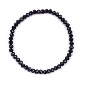 Melady Kralen Armband 50beads*4mm Zwart Glas Kralen Rond Armband Dames Armbandjes