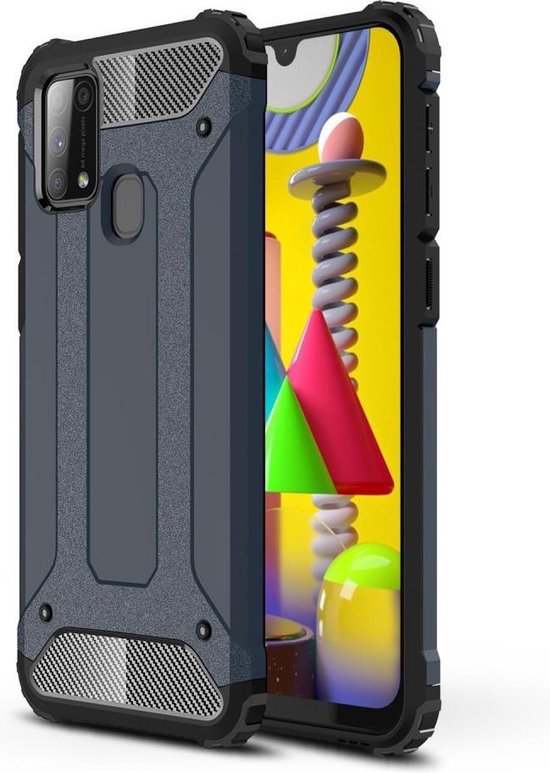 Armor Hybrid Back Cover Samsung Galaxy M31 Hoesje Donkerblauw