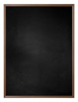 Zwart Krijtbord met Aluminium Lijst - Walnoot - 51 x 51 cm - Lijstbreedte: 10 mm - Houtlook
