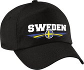 Zweden / Sweden landen pet zwart kinderen - Zweden / Sweden baseball cap - EK / WK / Olympische spelen outfit
