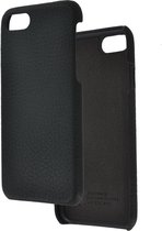 Iphone SE 2020 Hoesje - iPhone 7 / iPhone 8 Case Echt Leder Back Cover Zwart Geribbeld