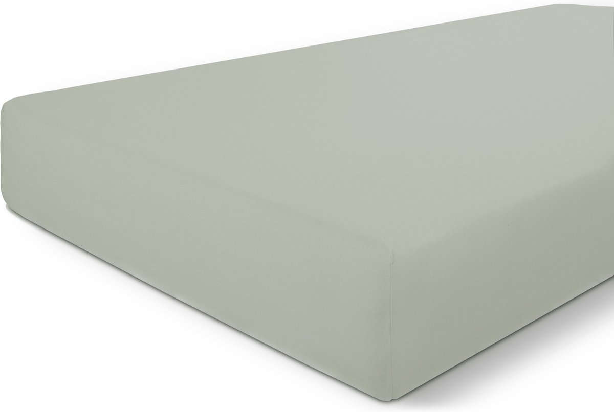 Byrklund Hoeslaken Bed Basics Cotton - 90x220 - 100% Katoen - Grijsgroen