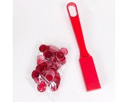 Bingofiches Ø17mm met magneetstok - Kleur: Rood