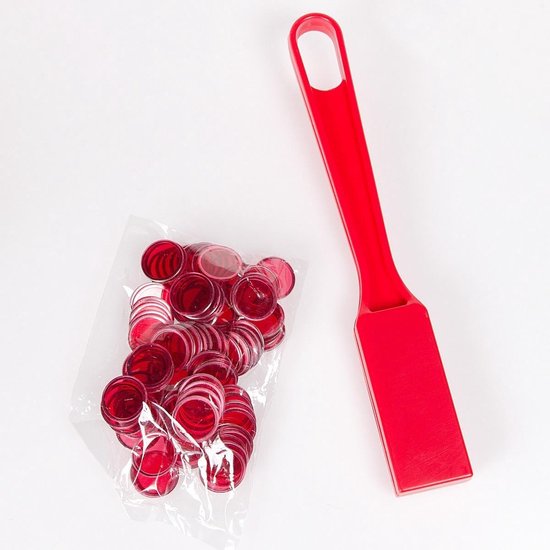 Bingofiches Ø17mm met magneetstok - Kleur: Rood