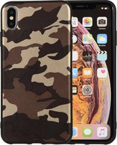 Apple iPhone XR Backcover - Groen - Leger Camouflage - Soft TPU hoesje