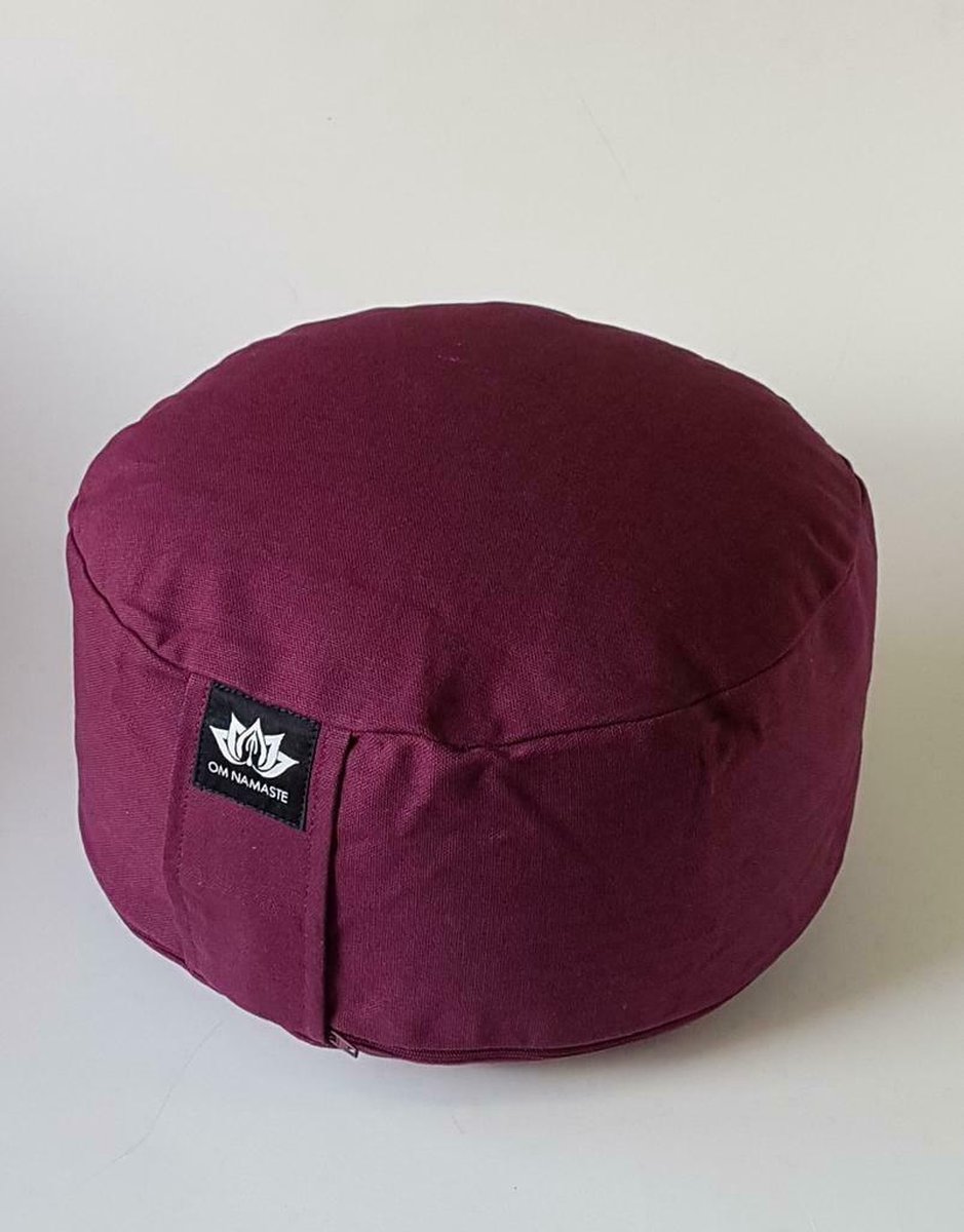 Bol.com Om Namaste Meditatiekussen Rond - Pro Rondo - Bordeaux Paars aanbieding