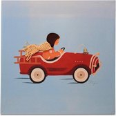 Ziegfeld Schilderij Bob In Auto Jongens 30 Cm Canvas Blauw/rood