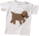 Ziegfeld T-shirt Hond Bobby Junior Katoen Wit/bruin Maat 98