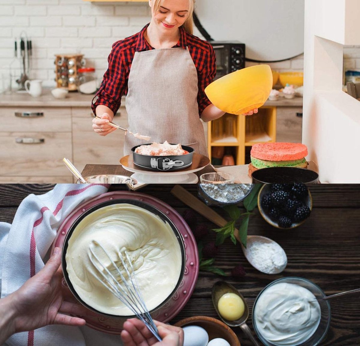 Springvorm Taartvorm Bakvorm Luxe Set - Ronde 26,24,22cm - Secret De Gourmet Metalen Bakblik Taartvorm Cakevorm Bak Vorm Voor Cake Taarten Met Anti Aanbak Laag Losse Bodem Set Van 3 Stuks