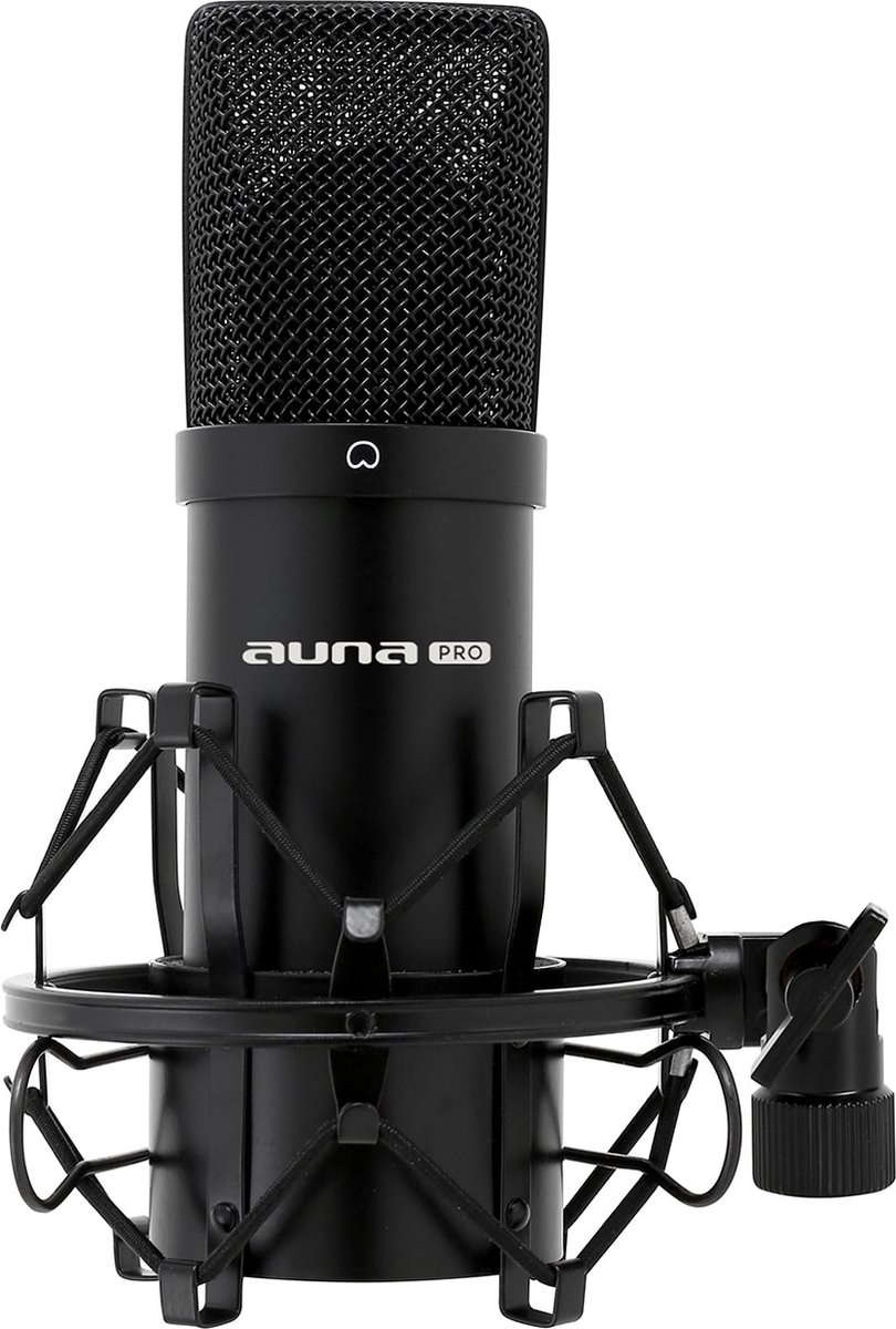 Studio microfoon - Auna MIC-900B studio condensator microfoon met USB aansluiting - Plug and play - Ideaal voor podcasts en live of studio opnames - Zwart