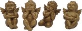 Engel beeldje decoratie in goud kleur – set van 12 engelbeeldjes 7 cm hoog polyresin materiaal | GerichteKeuze