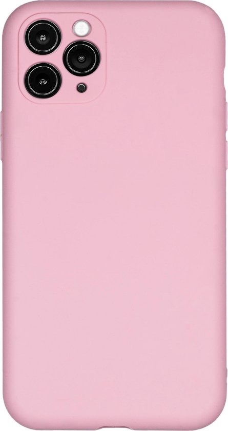 BMAX Siliconen hard case hoesje geschikt voor Apple iPhone 11 Pro / Hard Cover / Beschermhoesje / Telefoonhoesje / Hard case / Telefoonbescherming - Lichtroze