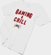 HOG CHILLIN TEE WHITE/RED |  Gaming & Chill T-shirt - XS