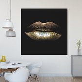 Canvas Schilderij - Gouden Lippen - 60 x 60 cm - PosterGuru