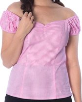 Dancing Days Off shoulder top -4XL- Summer loving Roze