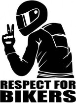 Respect for bikers sticker - Auto stickers - Auto accessories - Stickers volwassenen - 11 x 15 cm zwart - 101