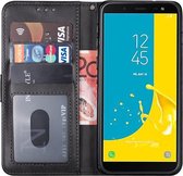 Samsung j6 2018 hoesje bookcase zwart - Samsung galaxy j6 2018 hoesje bookcase zwart wallet case portemonnee book case hoes cover hoesjes