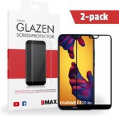 2-pack BMAX geschikt voor Huawei P20 Lite Glazen Screenprotector met volledige dekking | Beschermglas | Tempered Glass