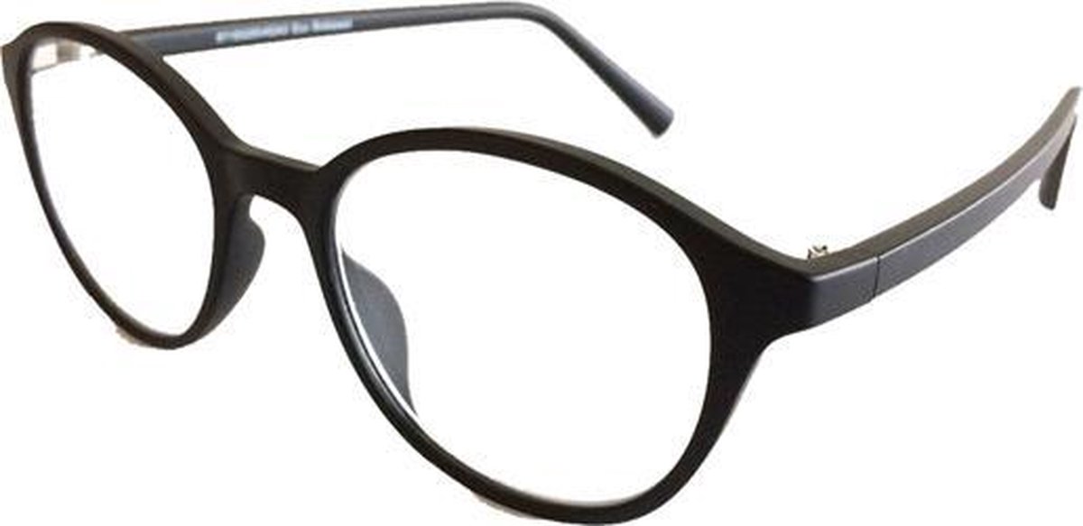 Fangle Biobased leesbril rond zwart +2.0 | Gerecycled | Leesbril | Unisex | Hip | Modern
