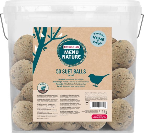 Versele-Laga Menu Nature - Mezenbollen Zonder Net - Buitenvogelvoer  - 50 x 4.5 kg
