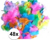 48 gekleurde decoratie veren zachte kleuren