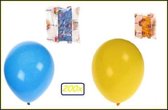 200x Ballonnen blauw en geel