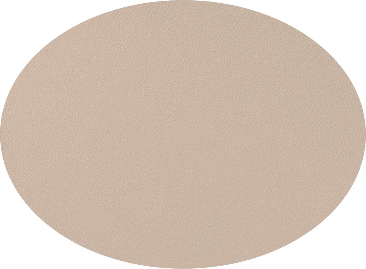 Mesapiu Placemats lederlook - Taupe - ovaal - set van 6