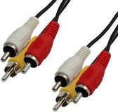 MediaRange Audio/Video connection cable,  3x RCA plug (phono)/3x RCA plug (phono), 3.0m, black